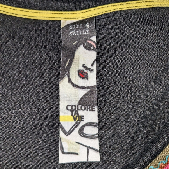 Volt Design Colore Ta Vie Sz 4 Colorful Art To Wear Shirt Top XL Abstract Artsy - Picture 12 of 15